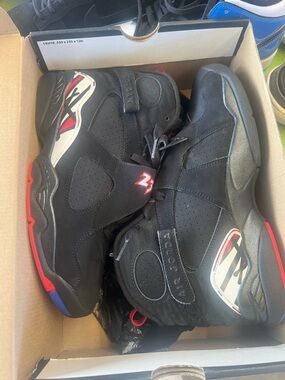 Jordan Men’s Black Red Retro Athletic Shoes Air Jordan 8 Playoffs